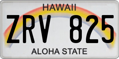 HI license plate ZRV825