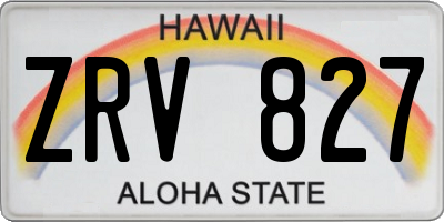 HI license plate ZRV827