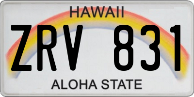 HI license plate ZRV831