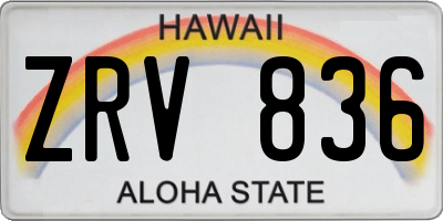 HI license plate ZRV836