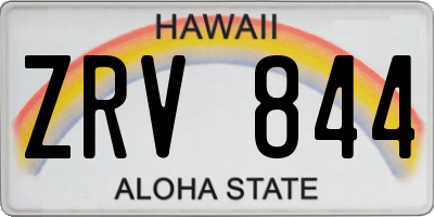 HI license plate ZRV844