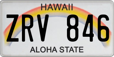 HI license plate ZRV846