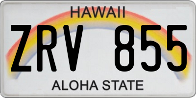 HI license plate ZRV855