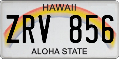 HI license plate ZRV856
