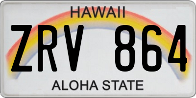 HI license plate ZRV864