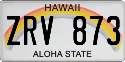 HI license plate ZRV873
