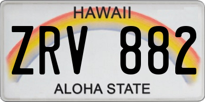 HI license plate ZRV882