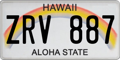 HI license plate ZRV887