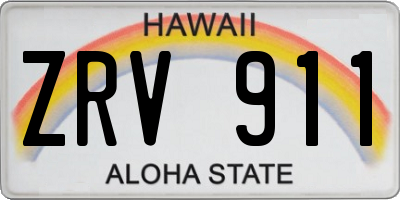 HI license plate ZRV911