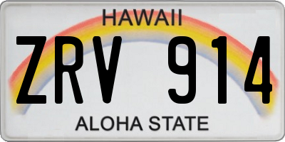 HI license plate ZRV914
