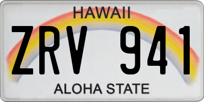 HI license plate ZRV941