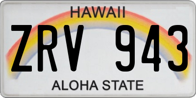 HI license plate ZRV943