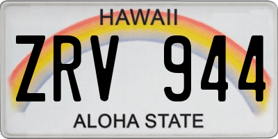 HI license plate ZRV944