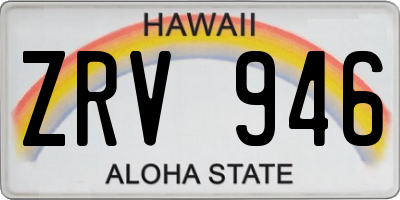 HI license plate ZRV946