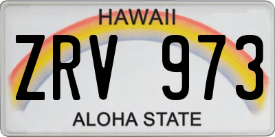 HI license plate ZRV973