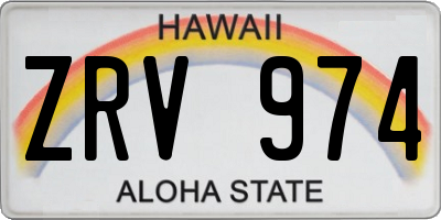 HI license plate ZRV974