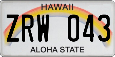 HI license plate ZRW043