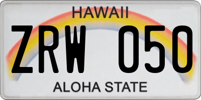 HI license plate ZRW050
