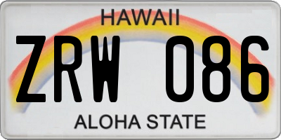 HI license plate ZRW086