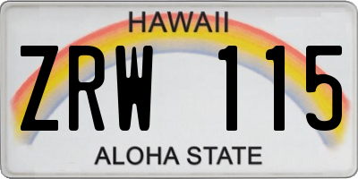 HI license plate ZRW115