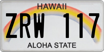 HI license plate ZRW117