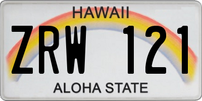 HI license plate ZRW121