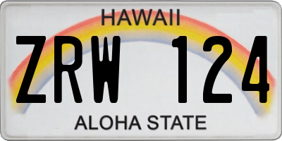 HI license plate ZRW124