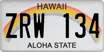 HI license plate ZRW134