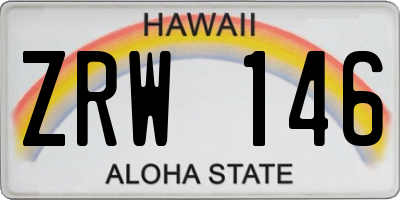 HI license plate ZRW146