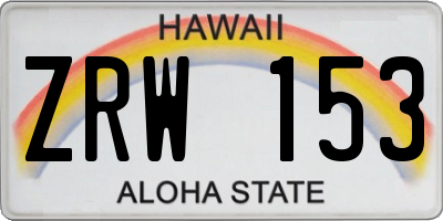 HI license plate ZRW153