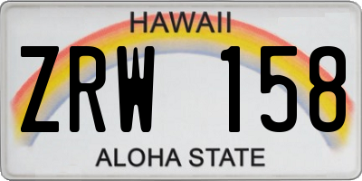 HI license plate ZRW158
