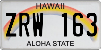 HI license plate ZRW163