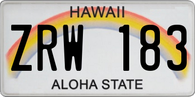 HI license plate ZRW183
