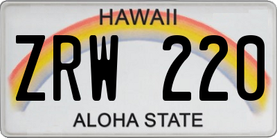 HI license plate ZRW220
