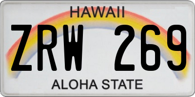 HI license plate ZRW269