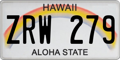 HI license plate ZRW279