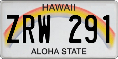 HI license plate ZRW291