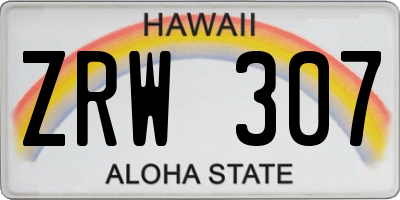 HI license plate ZRW307