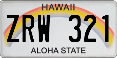 HI license plate ZRW321