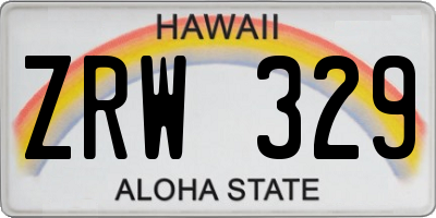 HI license plate ZRW329
