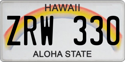 HI license plate ZRW330