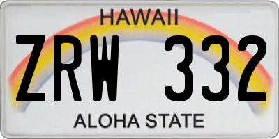 HI license plate ZRW332