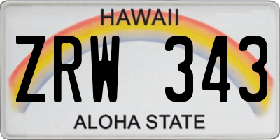HI license plate ZRW343