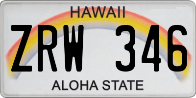 HI license plate ZRW346