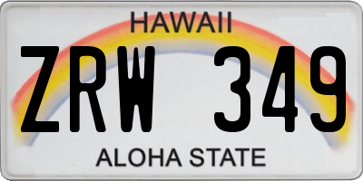 HI license plate ZRW349