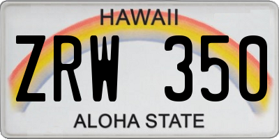 HI license plate ZRW350