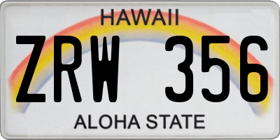 HI license plate ZRW356