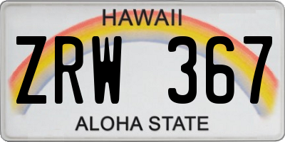 HI license plate ZRW367