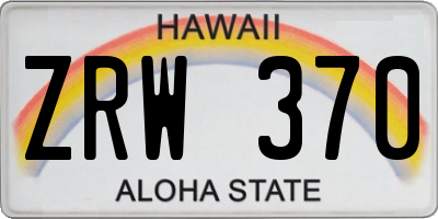 HI license plate ZRW370
