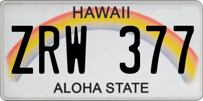 HI license plate ZRW377